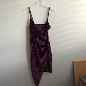 purple velvet party dress